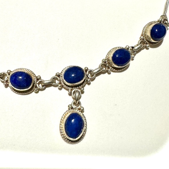 Lapis lazuli sterling silver necklace - Picture 2 of 2